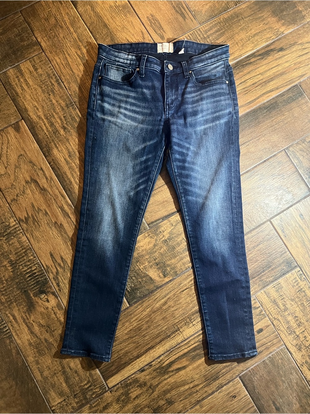 BKE Men's Skinny Jeans in Dark Indigo with Faded Whisker Detail